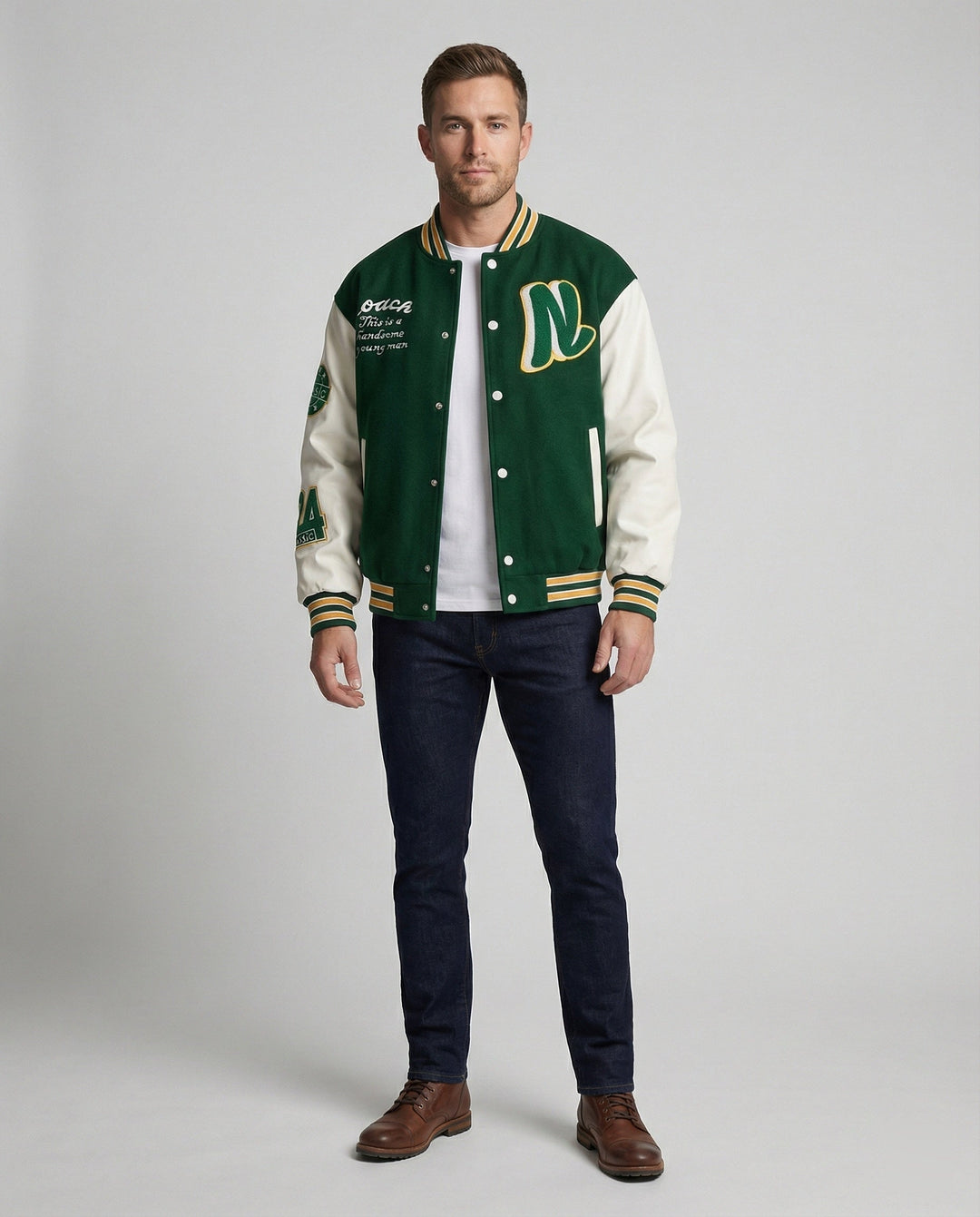 Herren Collegejacke mit Klassischen Details