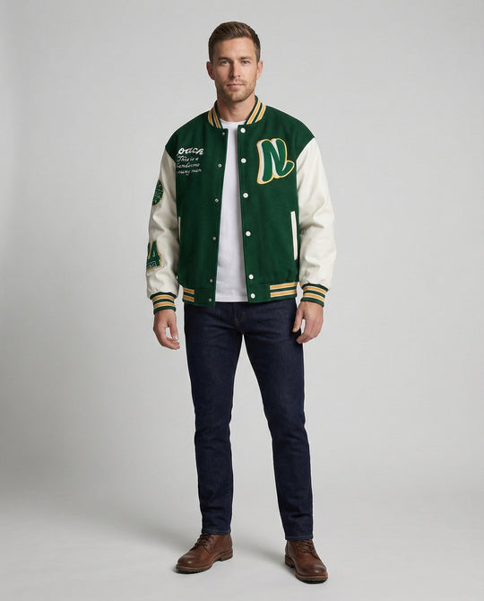 Herren Collegejacke mit Klassischen Details