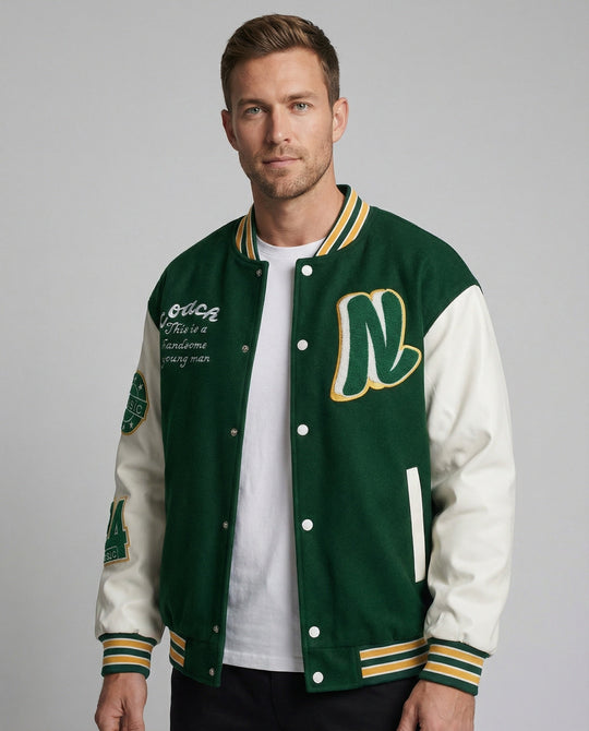 Herren Collegejacke mit Klassischen Details