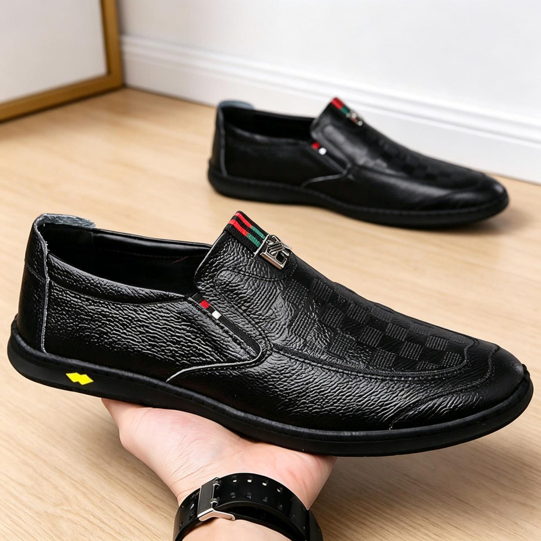 Herren Bequeme Slip-On Lederslipper Shop Nory