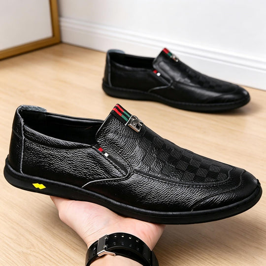 Herren Bequeme Slip-On Lederslipper Shop Nory