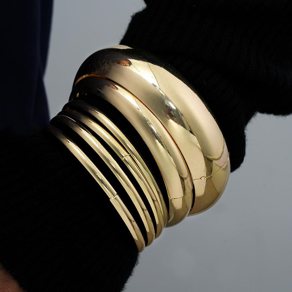 Damen Armreifen-Set aus stabilen und glänzenden Metallringen Shop Nory