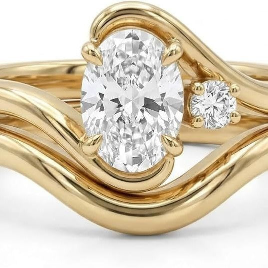 Damen Verlobungsring mit elegant geschwungenem Design und funkelnden Zirkonia Shop Nory