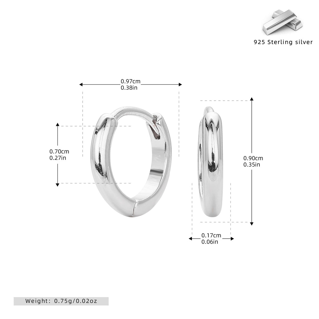 Damen Ohrcreolen mit modernem, minimalistischem Design aus hochwertigem 925 Sterling Silber Shop Nory