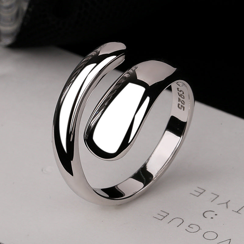 Damen offener Ring mit modernem Wellen-Design Shop Nory