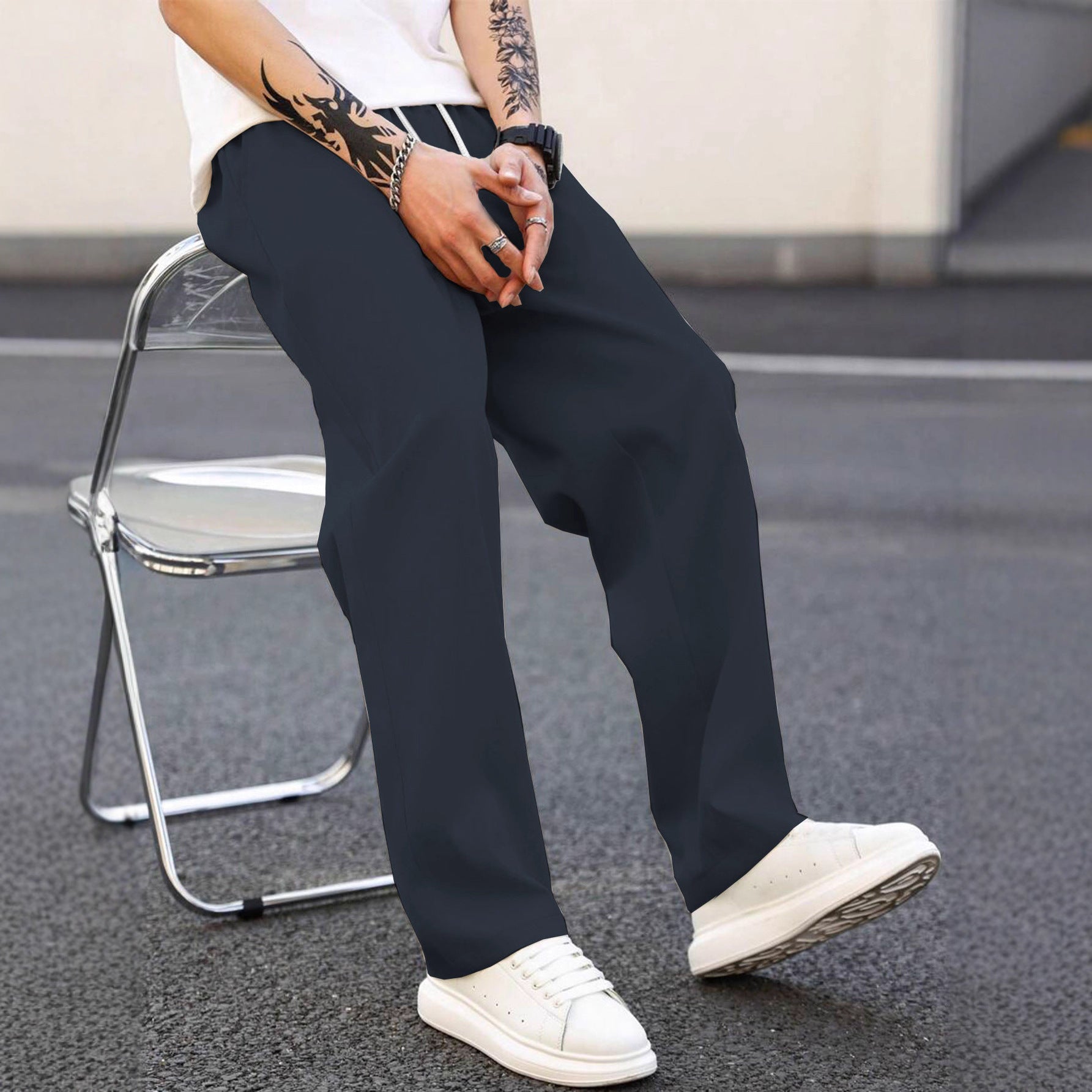 Herren modische Freizeithose mit weiter Passform und elastischem Bund ShopNory
