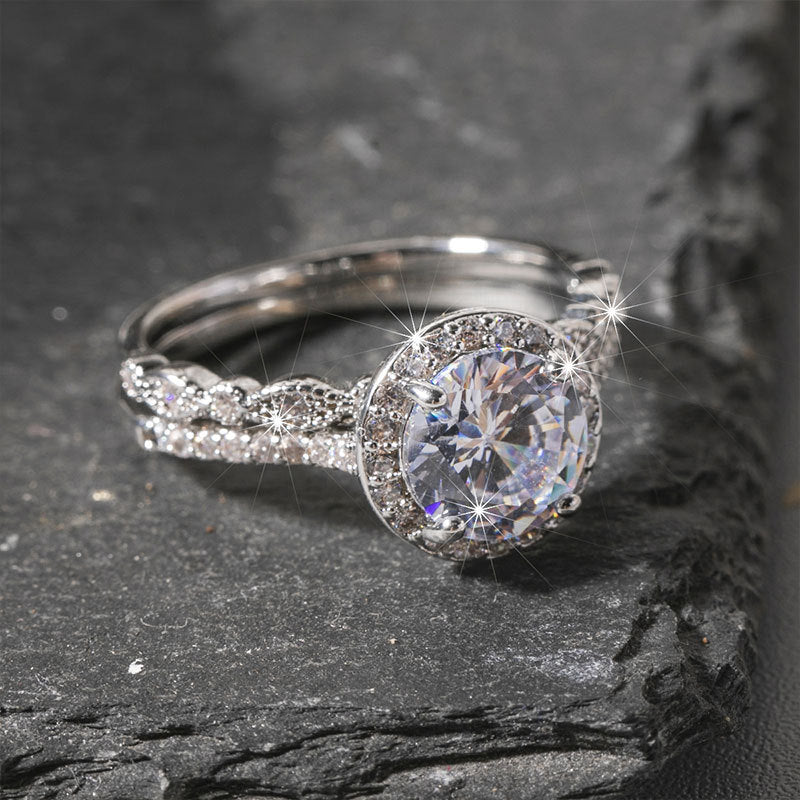 Damen eleganter Verlobungsring mit funkelndem Zirkonia Shop Nory