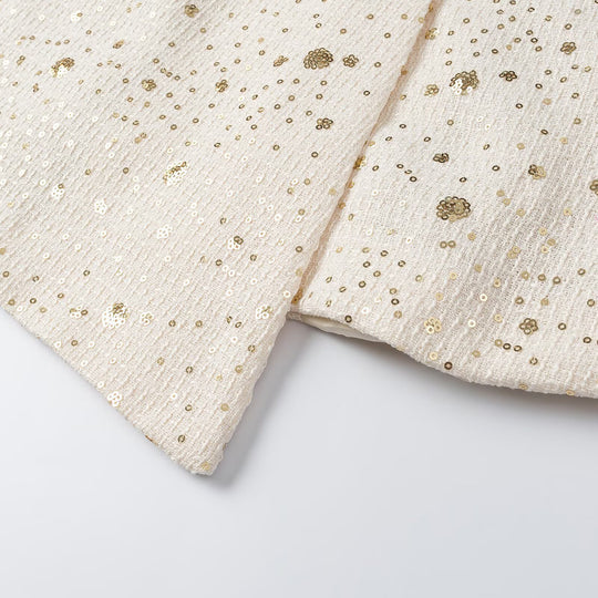 Damen Ärmellose Bouclé-Weste mit Paillettenbesatz und V-Ausschnitt Shop Nory