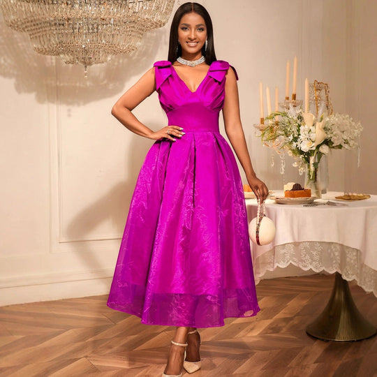 Damen Elegantes Abendkleid mit voluminösen Schleifenärmeln