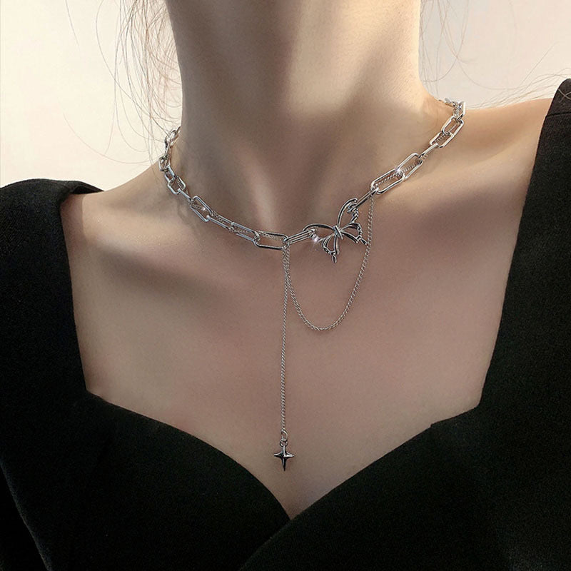 Damen Halskette mit verspieltem Kettendesign und abnehmbarem Anhänger Shop Nory