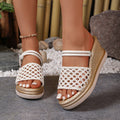 Damen modische Keil-Sandalen mit Netzdesign
