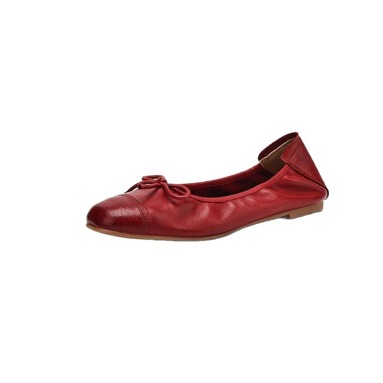 Damen Ballerinas mit elegantem Schleifenakzent aus hochwertigem Leder