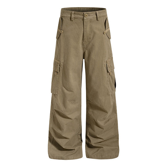 Damen Weite Cargo-Culottehose mit hoher Taille und Multi-Taschen Shop Nory