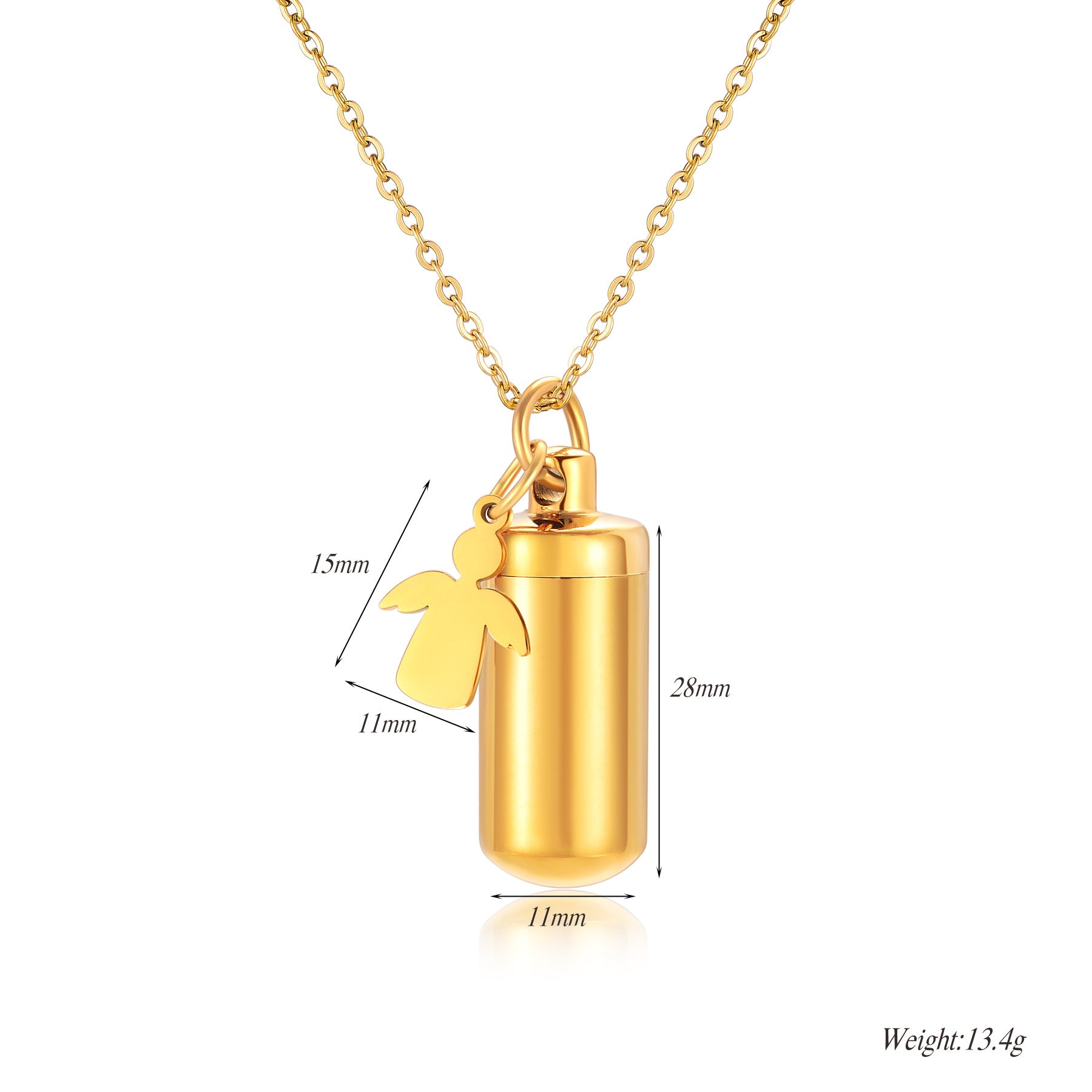 Damen Kette mit personalisierbarem Anhänger im Stil einer Kapsel Shop Nory