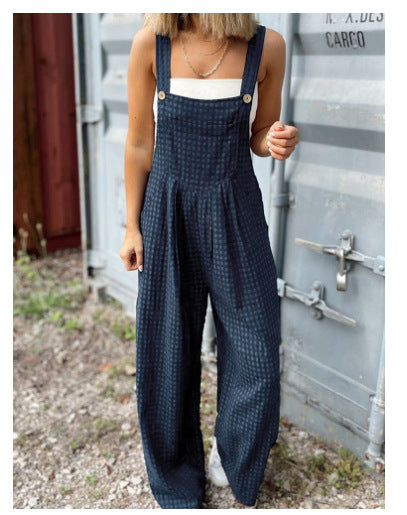 Damen weite Jumpsuit aus leichtem Stoff