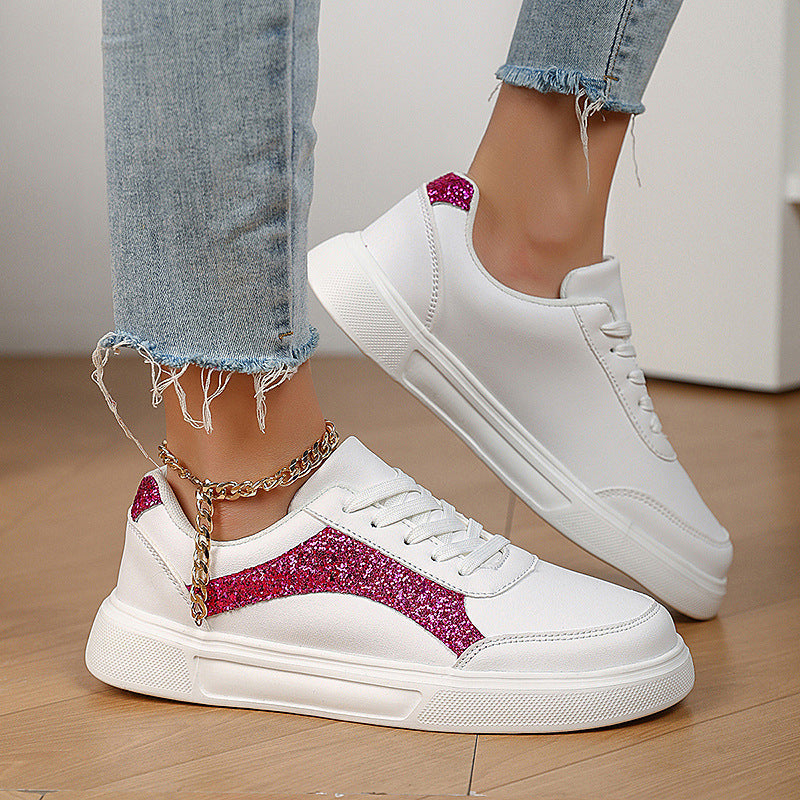 Damen Sportliche Sneakers mit Glitzer-Applikationen