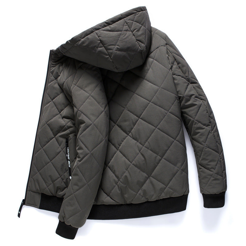 Herren gesteppte Kapuzenjacke mit leichter Thermo‑Isolierung und Rippbündchen Shop Nory