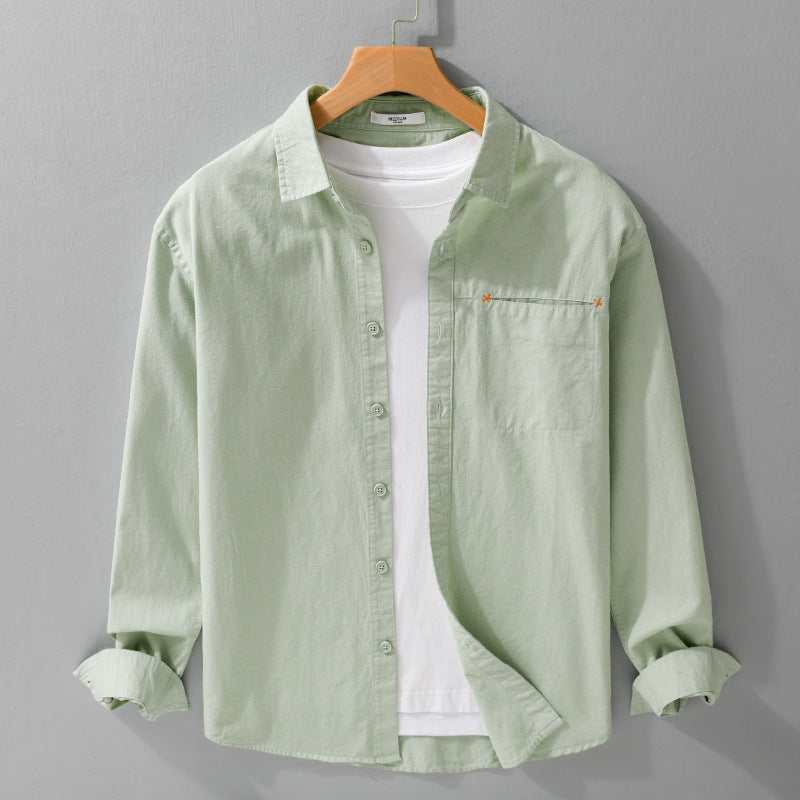 Herren Leichtes Baumwoll-Layering-Overshirt mit tonaler Brusttasche und Soft‑Touch‑Finish Shop Nory