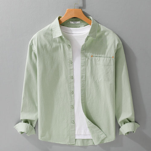 Herren Leichtes Baumwoll-Layering-Overshirt mit tonaler Brusttasche und Soft‑Touch‑Finish Shop Nory