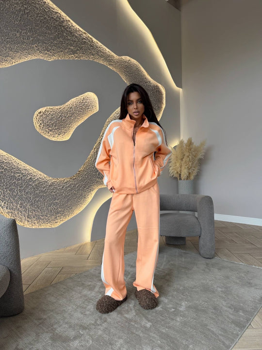Damen Zweiteiliges Trainingsanzug-Set mit Reißverschlussjacke und weitem Jogginghose Shop Nory