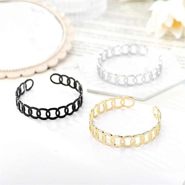 Damen Offener Armreif mit künstlerischem Design aus hochwertigem Edelstahl Shop Nory