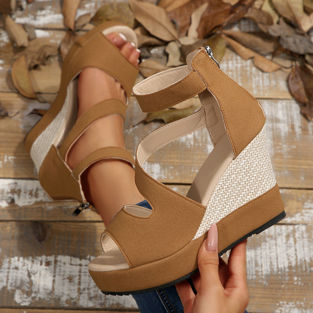 Damen Wedge-Sandaletten mit modischem Riemendesign und anatomischem Fußbett