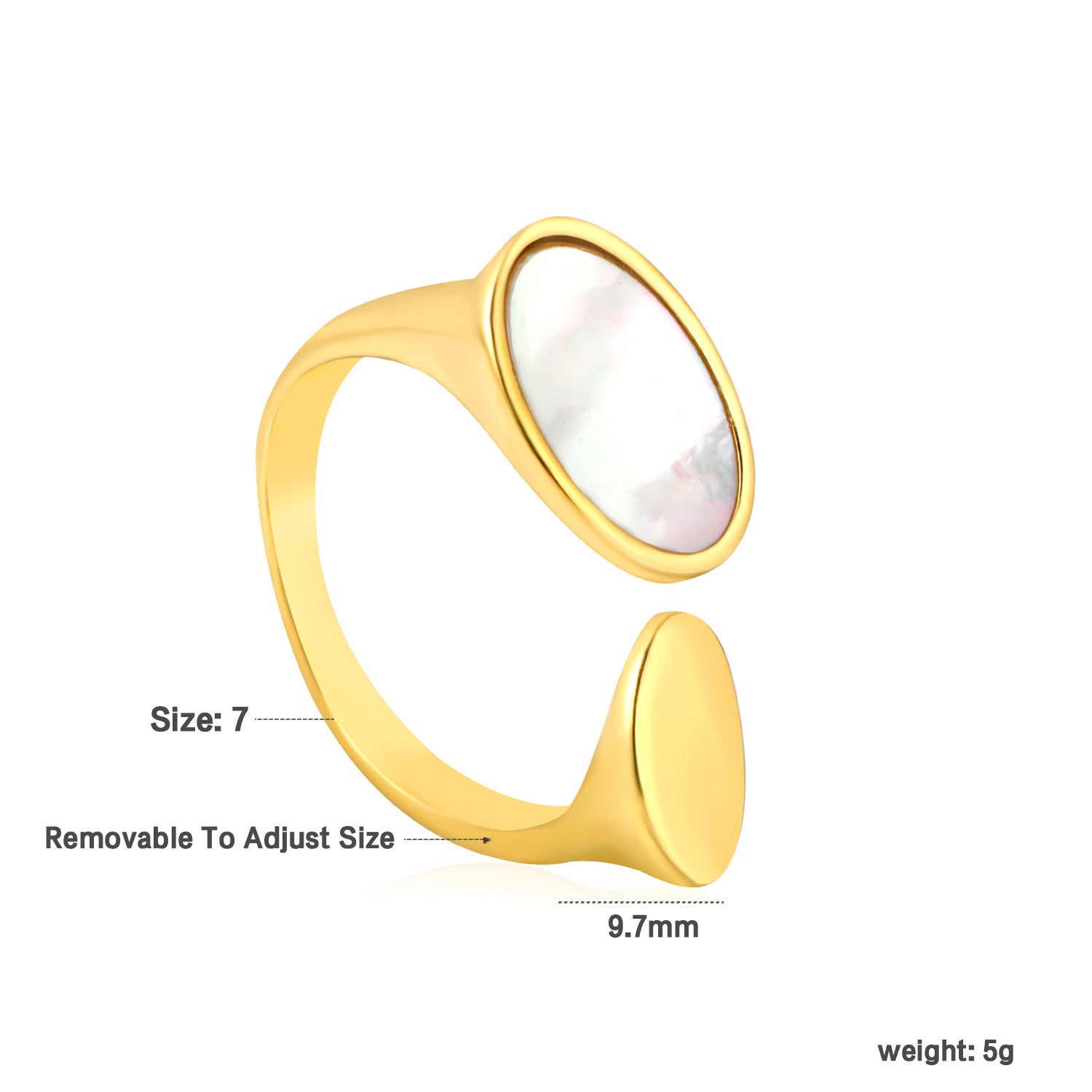 Damen modischer Ring mit verstellbarem Design und elegantem Perlenakzent Shop Nory
