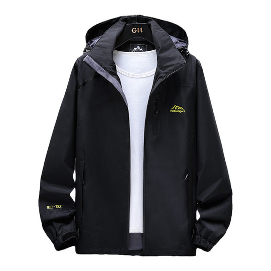 Damen Leichte Wasserabweisende Outdoorjacke mit Kapuze, Brustreißverschluss und verstellbaren Bündchen Shop Nory
