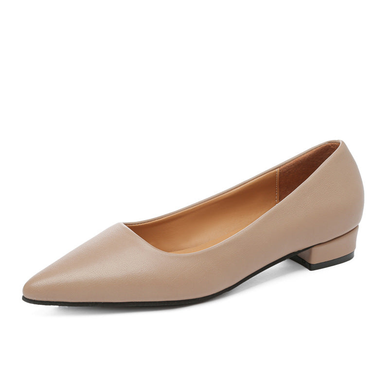 Damen klassische Ballerinas mit elegantem spitzen Design und bequemem Blockabsatz