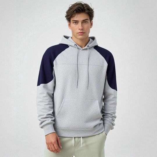 Herren Kapuzenpullover mit Struktur-Einsätzen und Kängurutasche Shop Nory