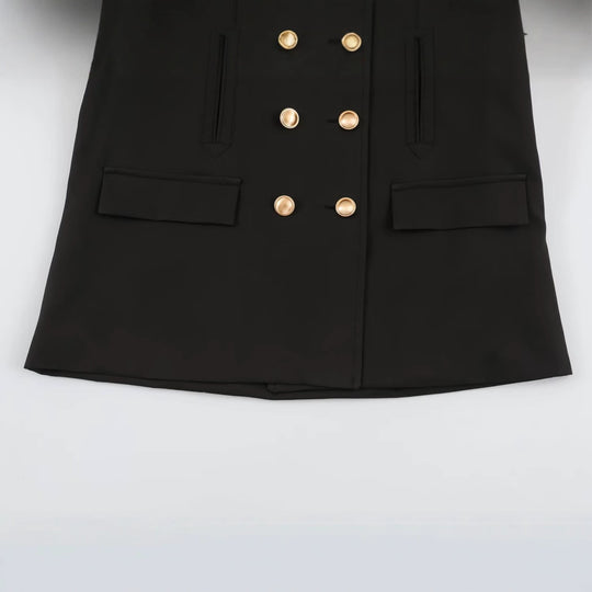 Damen Doppelreihige Kurzjacke mit Kunstfellärmeln Shop Nory