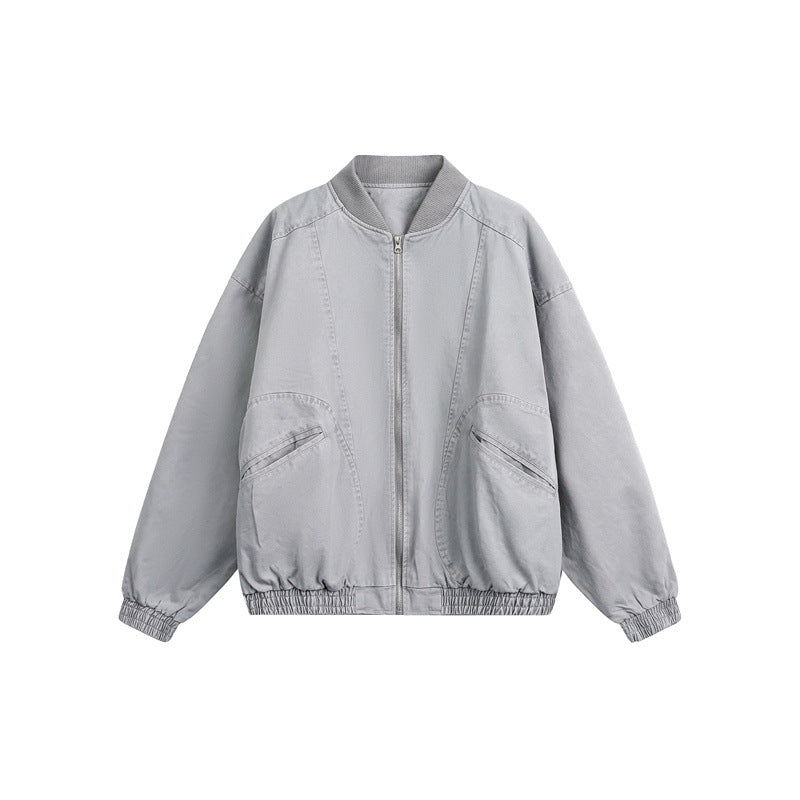 Unisex Kurz geschnittene Boxy‑Bomberjacke aus Baumwollmix mit Reißverschluss und elastischem Saum Shop Nory