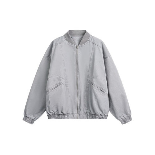 Unisex Kurz geschnittene Boxy‑Bomberjacke aus Baumwollmix mit Reißverschluss und elastischem Saum Shop Nory