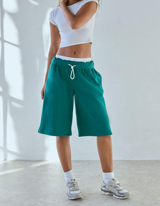 Damen Lässiges Sweatshirt und Shorts Set Shopnory