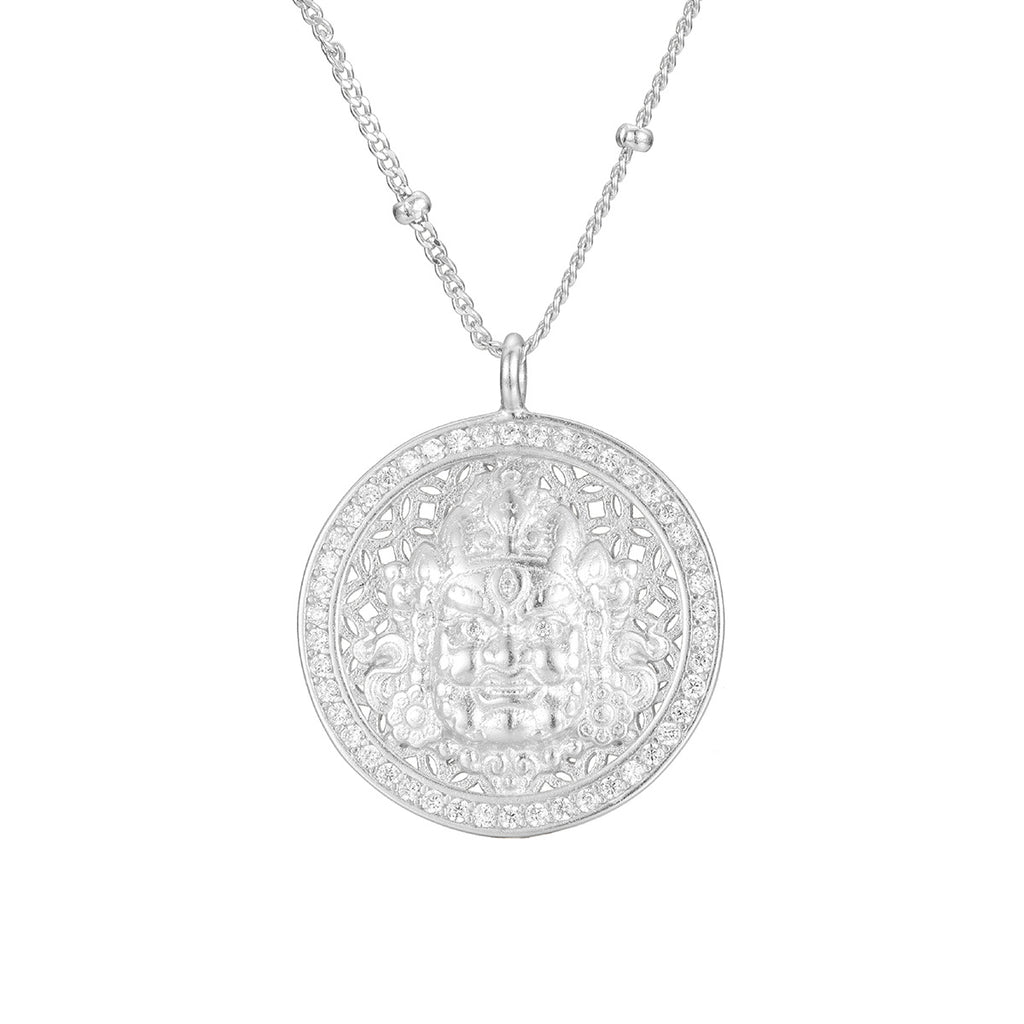 Damen Halskette mit kunstvollem Buddha-Anhänger und funkelnden Zirkonia Shop Nory