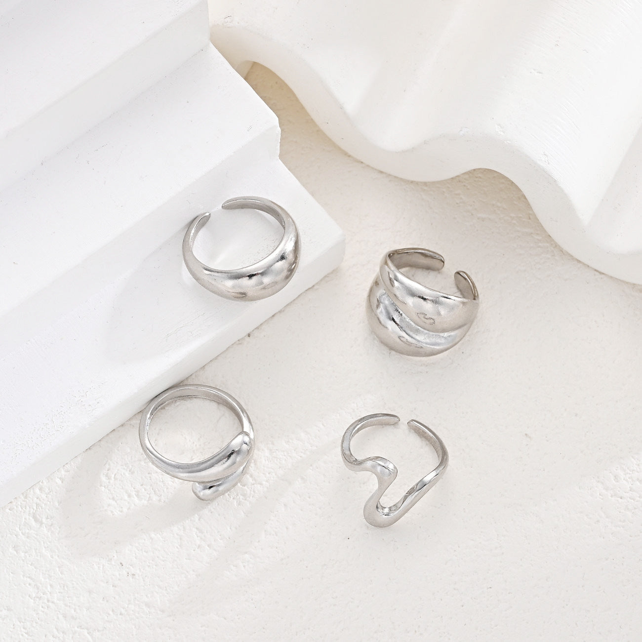 Damen Ring-Set aus geschwungenen und eleganten Designs Shop Nory