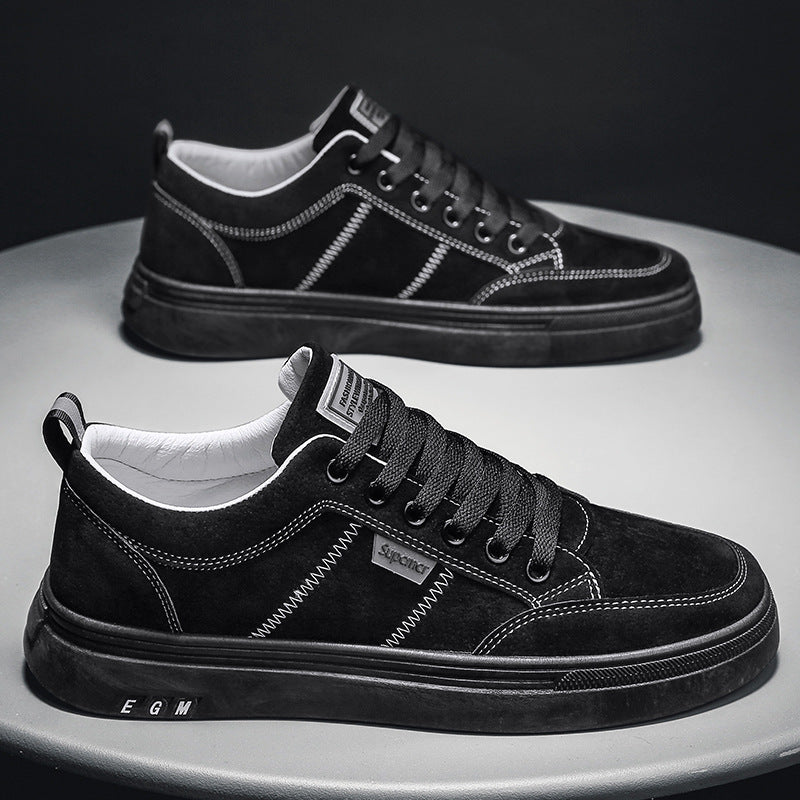 Herren Niedrige Velours‑Freizeit‑Sneaker mit gepolstertem Fersenkragen und dezenter Nahtstruktur Shopy Nory