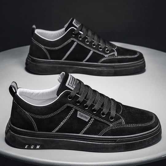 Herren Niedrige Velours‑Freizeit‑Sneaker mit gepolstertem Fersenkragen und dezenter Nahtstruktur Shopy Nory