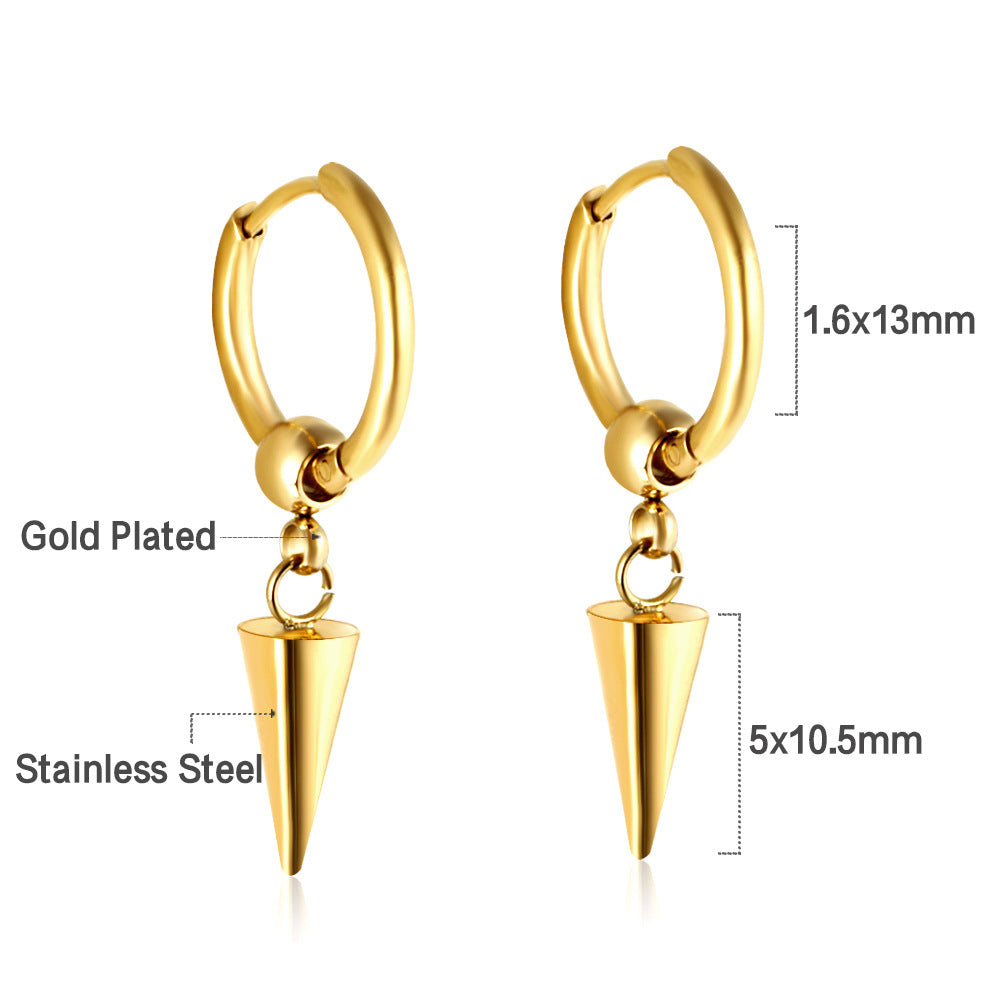 Damen Hängende Ohrstecker mit elegantem konischem Anhänger aus Edelstahl Shop Nory