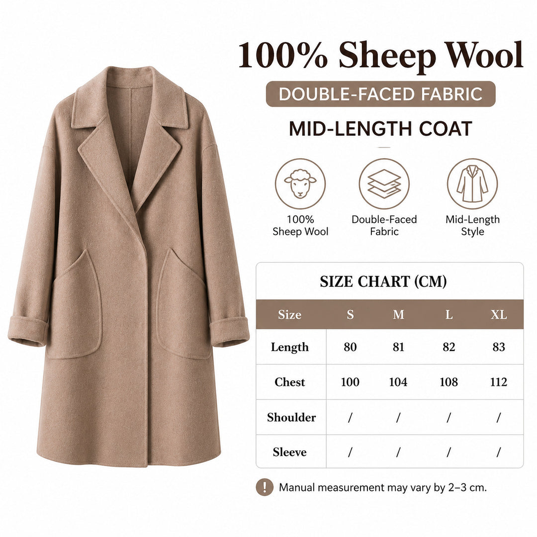 Damen Eleganter Wollmantel mit weit geschnittenem Design Shop Nory