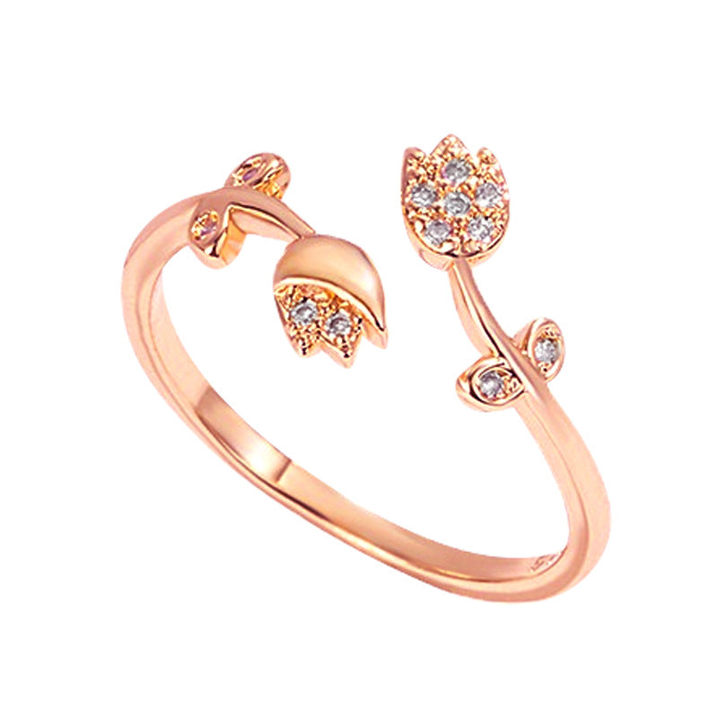 Damenring mit kunstvollem floralem Design und funkelnden Zirkonia Shop Nory