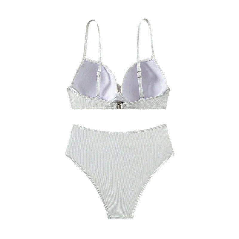 Damen Hochtailliertes Bikini-Set mit gepolstertem Oberteil Shopnory