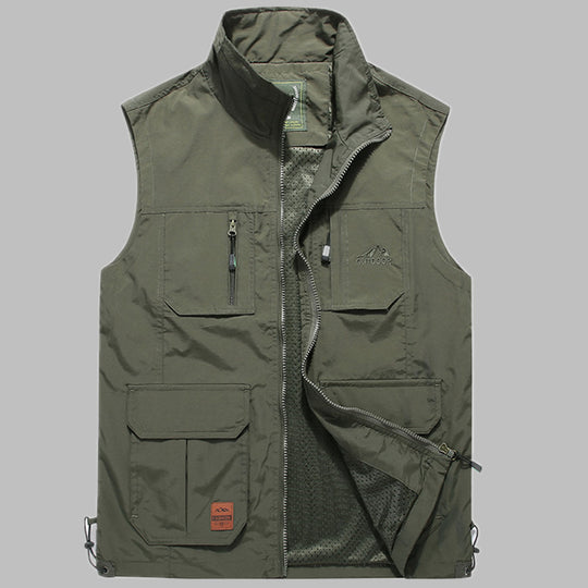 Herren multifunktionale Outdoor‑Utility‑Weste mit Reißverschluss, Mehrfachtaschen und atmungsaktivem Meshfutter Shop Nory