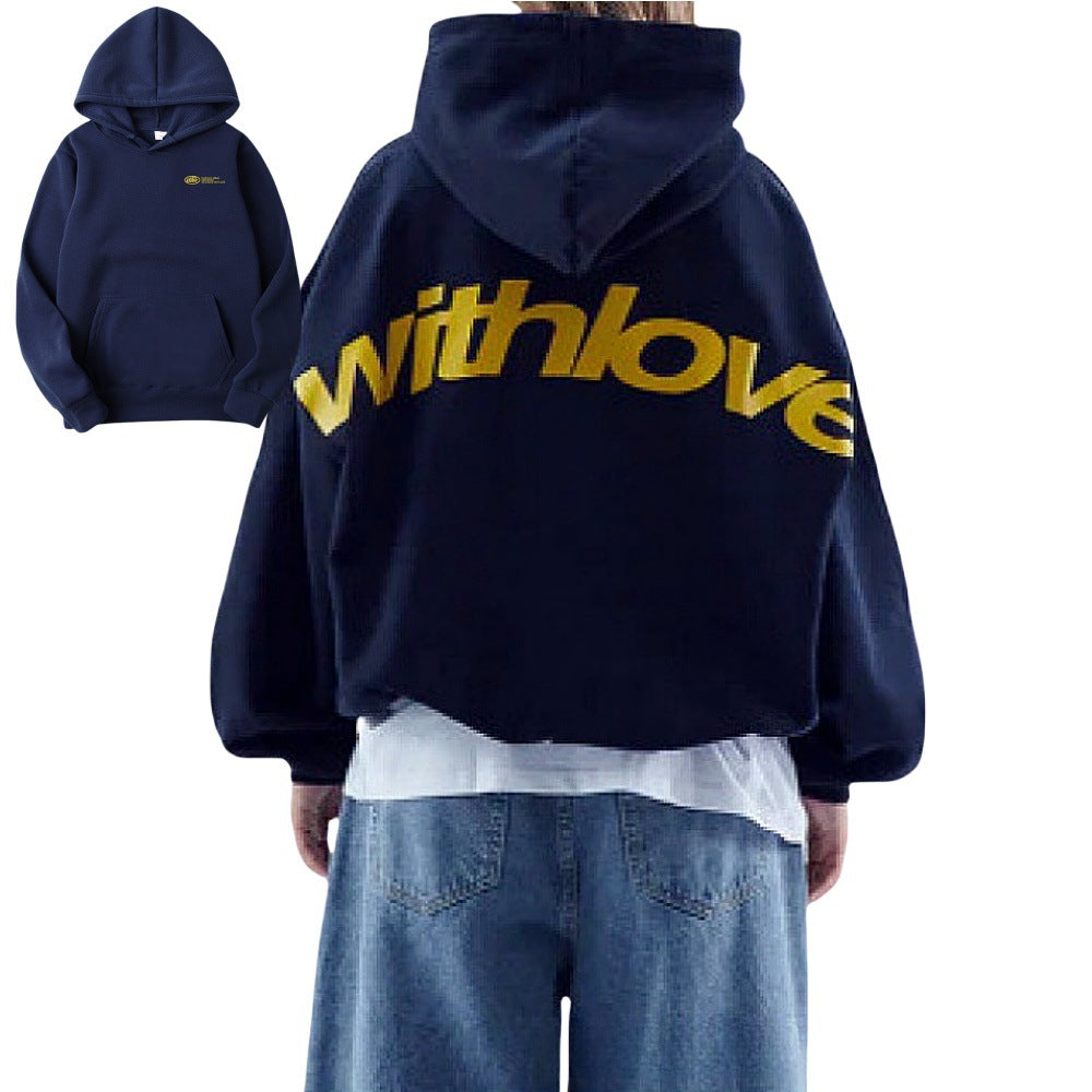 Unisex nan oversized Kapuzenpullover mit großflächigem Rückenprint, Kängurutasche und gerippten Bündchen Shop Nory