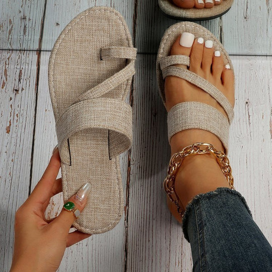 Damen lässige Slide-Pantoletten aus Denim