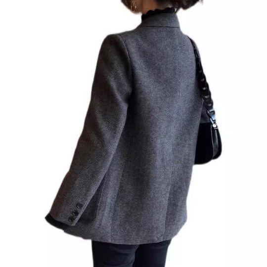 Damen Eleganter Tweed-Blazer Shop Nory