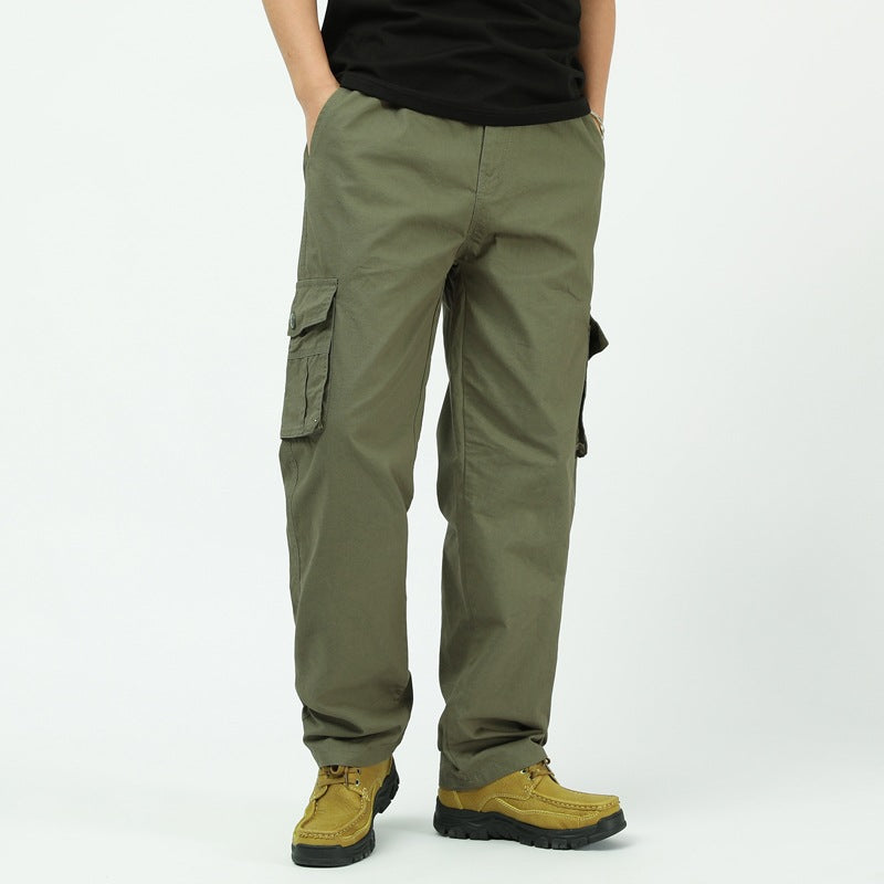 Herren Utility-Cargohose mit weitem Schnitt, mehrfachen Klappentaschen & geradem Bein Shop Nory
