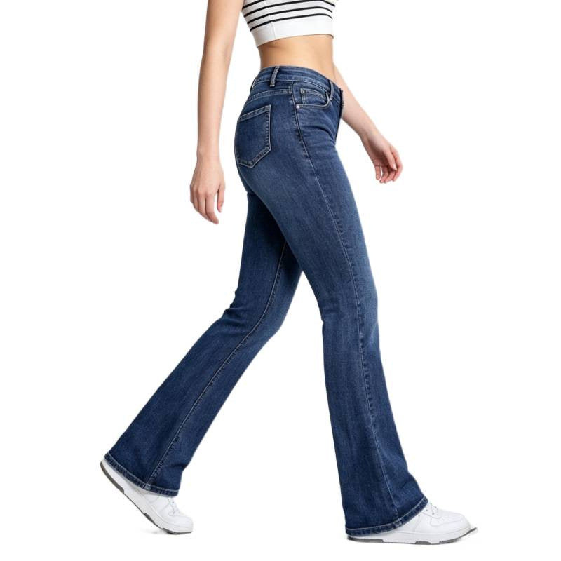 Damen Flared Jeans im klassischen 70er Jahre Look mit hoher Taille Shopnory