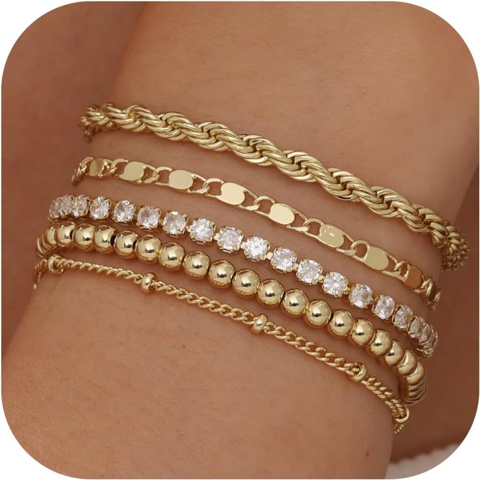 Damen Armbandset mit eleganten Glieder- und Zierketten Shop Nory