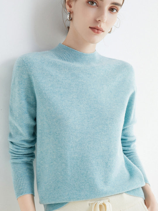 Damen Kurz-Mockneck-Pullover aus Kaschmir‑Look mit leichter Flauschoptik Shop Nory